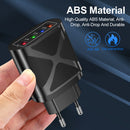 4 Port Luminous USB Mobile Phone Charger Travel Adapter Quick Charge Facility