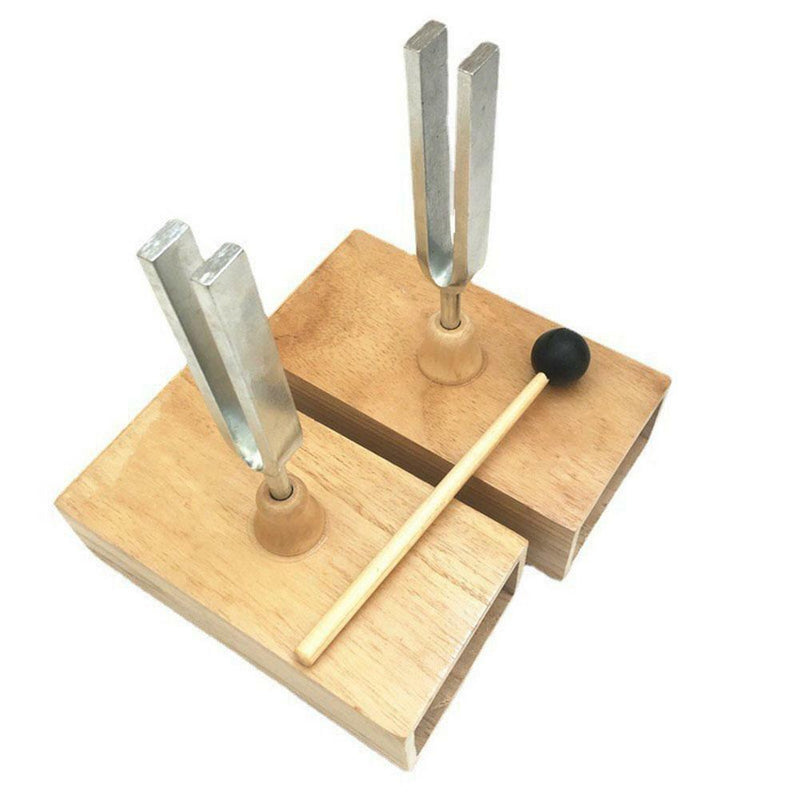 440 Hz Tuning Fork With Wooden Resonator And Beaters For Learning Musics