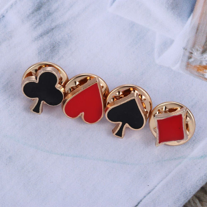 Women Men Club Poker Shaped Funny Boutonniere Collar Pins Brooches Badges
