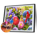 5D DIY Full Drill Round Shape Bird Flower Rhinestone Diamond Drawing Home D