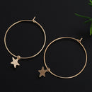 Bohemia Party Boho Gothic Large Circle Star Hoop Earrings Dangle Drop Ear Stud