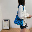 Female Animal Pattern Shoulder Bag Colorful Fluffly Top-handle Shopping Handbags
