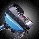 Bike Front Frame Touch Screen Waterproof Phone Bag Top Tube Pannier (Blue) Newly