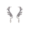 Drop Stud Earrings Dangle Angel Wings Earrings Rhinestone Ear Clip Ear Stud