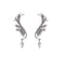 Drop Stud Earrings Dangle Angel Wings Earrings Rhinestone Ear Clip Ear Stud