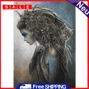 DIY Diamond Painting Full Square Drill Dark Girl and Cat Wall Decor Rhinestone