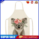 Koala Bear Print Apron Linen Waterproof Cooking Bibs Pinafore (82x68cm)
