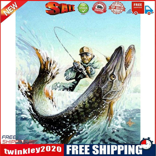 Frameless Oil Paint By Numbers Fishermen DIY Canvas Picture Craft Kits