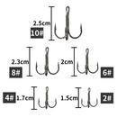 50pcs High Carbon Steel Barbed 3-Claw Fishing Hooks Set Lure Triple Fishhoo