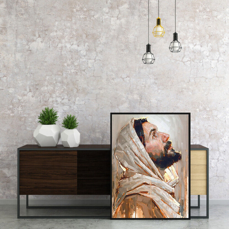 Frameless Oil Paint By Numbers Pastor DIY Canvas Picture Craft Kit for Home