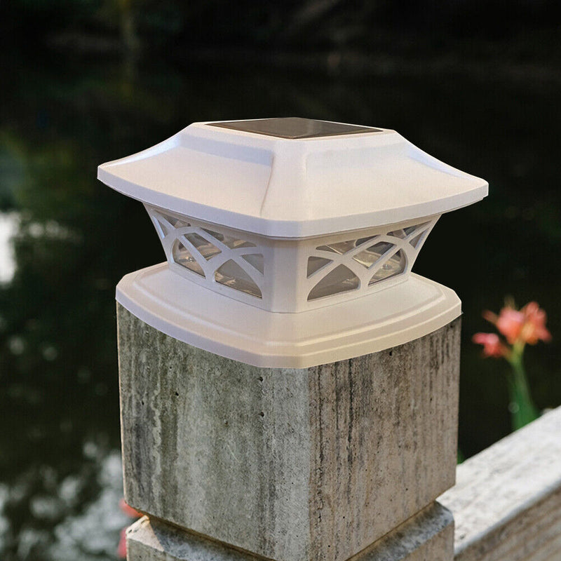 Garden Solar Post Light LED Outdoor Fence Gate Pillar Head Courtyard Lamp Newly