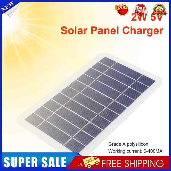 2W Solar Cells Power Bank Battery Charger 5V 400mA USB Portable Solar Panels