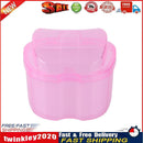 Denture Care Bath Box Clean False Teeth Nursing Hang Net Container (Pink) Newly