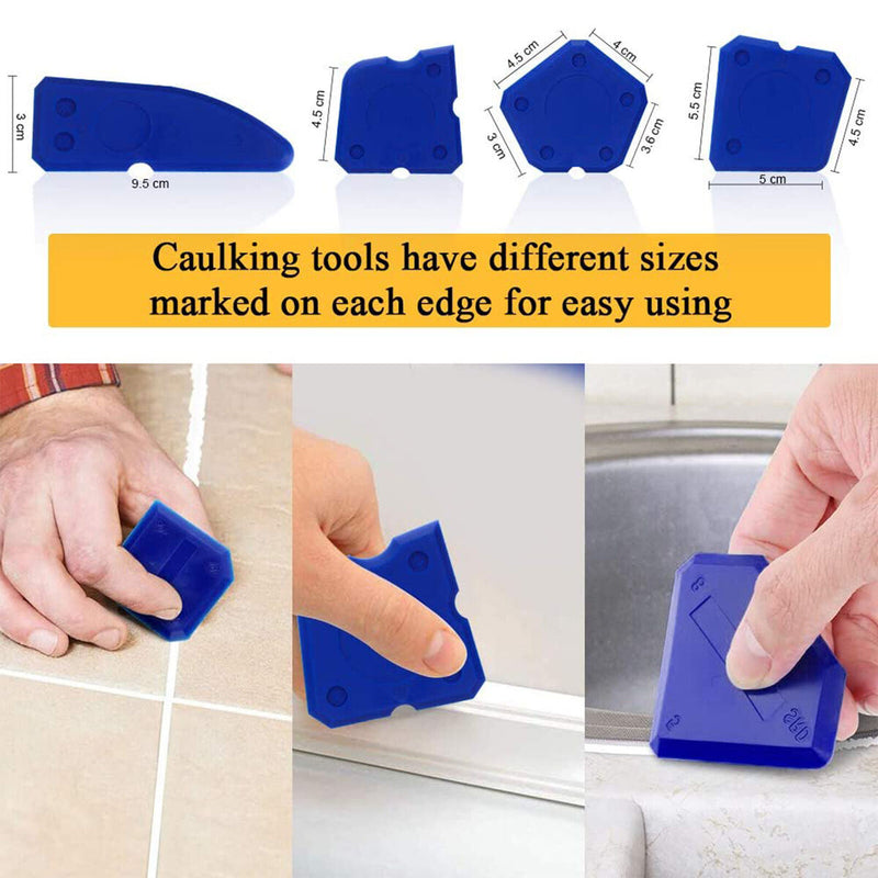 16 Pieces Caulking Tool Kit, Silicone Sealant Finishing Grout Scraper Tool Newly