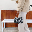 Retro Animal Chain Underarm Bags Purse Women Plush Top-handle Clutch (5)