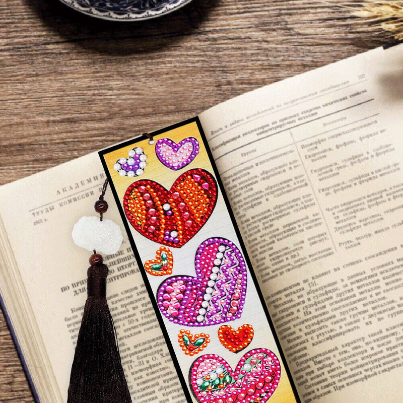 Leather DIY Special Shaped Diamond Painting Love Heart Tassel Bookmark Newly