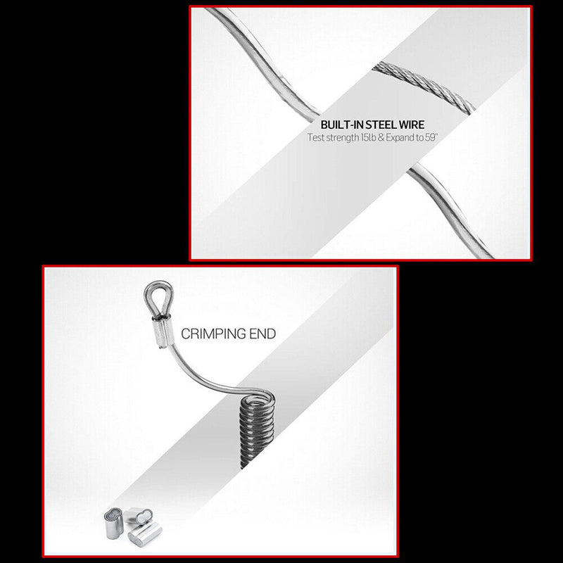 1.2m Steel Wire Anti-Lost Rope Plier Control Fish Hanging Buckle Rope Lanyard