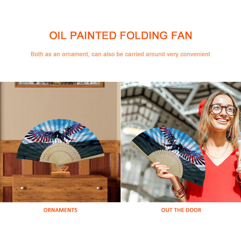 Independence Day Eagle Oil Paint Folding Fan By Numbers DIY Digital Oil Paint