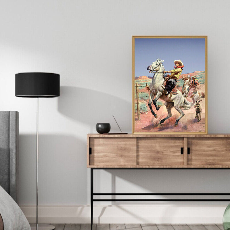 Riding Horse Cowboy Oil Paint By Numbers Kits Canvas Drawing DIY Coloring
