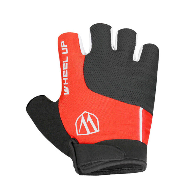 WHEEL UP Cycling Half Finger Gloves Sun Protection Sport Gloves (Red XL)