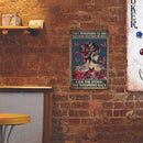 Butterfly Girl Sheet Metal Drawing Metal Painting Tin Wall Poster for Bedroom