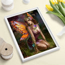 5D DIY Diamond Painting Butterfly Fairy Girl Full Round Rhinestone Wall Drawing