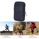Men Cowhide Leather Phone Belt Bags Solid Color Zipper Fanny Pack (Black)