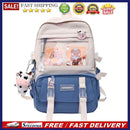 Students School Cute Hit Color Large Backpack Patchwork Canvas Knapsack Handbags