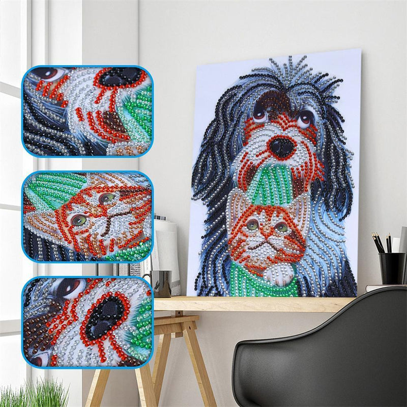 5D DIY Special Shaped Diamond Painting Dog Cat Cross Stitch Embroidery Kits