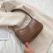 Retro Alligator Leather Handbag Women Casual Tote Shoulder Bag (Dark Brown)