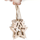 3pcs Nordic Style Wooden DIY Hanging Ornaments Christmas Holiday Decorations