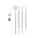 4PCS Set Probe Tweezer Hoe Dentist Tooth Care Kit Dental Mirror Prepared Tool