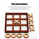 1 Set Wooden Tic-Tac-Toe Board Game Parent-Child Interactive OX Chess Toys Newly