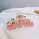 Small Peach Heart Peach Crystal Shark Clip Back Head Clip Small Clip Hair P4O5