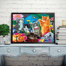 5D DIY Diamond Painting Kits Full Round Drill Cats Party Wall Picture (B4823)