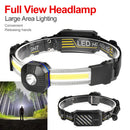 XPG COB Headlamp Waterproof 2500LM USB Rechargeable Working Light Torch Sensor