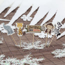 24pcs Cake Dessert Inserted Card with Zoo Animal Elephant Lion Pattern