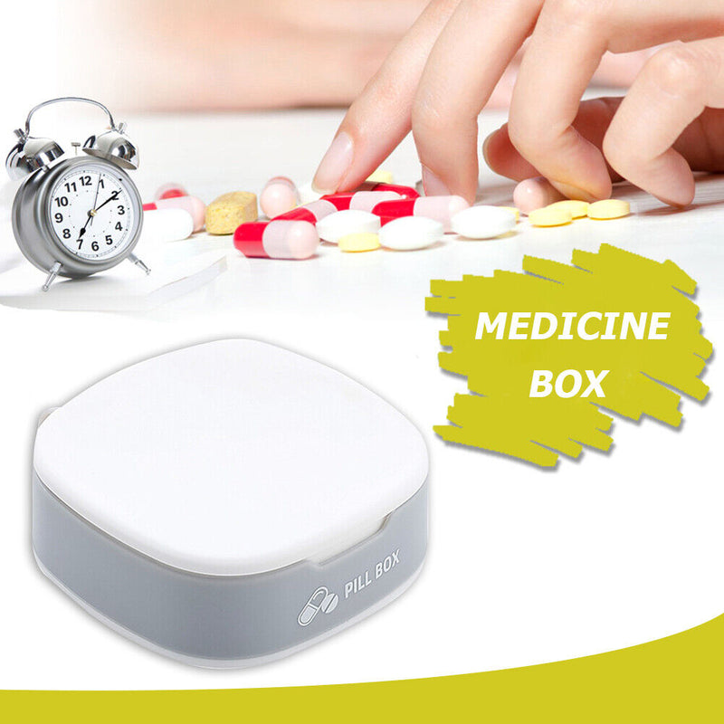 Portable Mini Pill Box Tablet Medicine Dispenser Case Organizer (Grey)