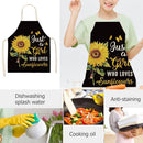 Linen Sunflower Print Women Men Dinner Party Kitchen Cooking Aprons Bibs