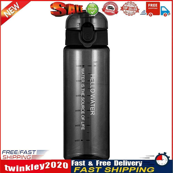 780ml Water Bottle for Drinking Portable Sport Cup Kitchen Tools (Black) Newly