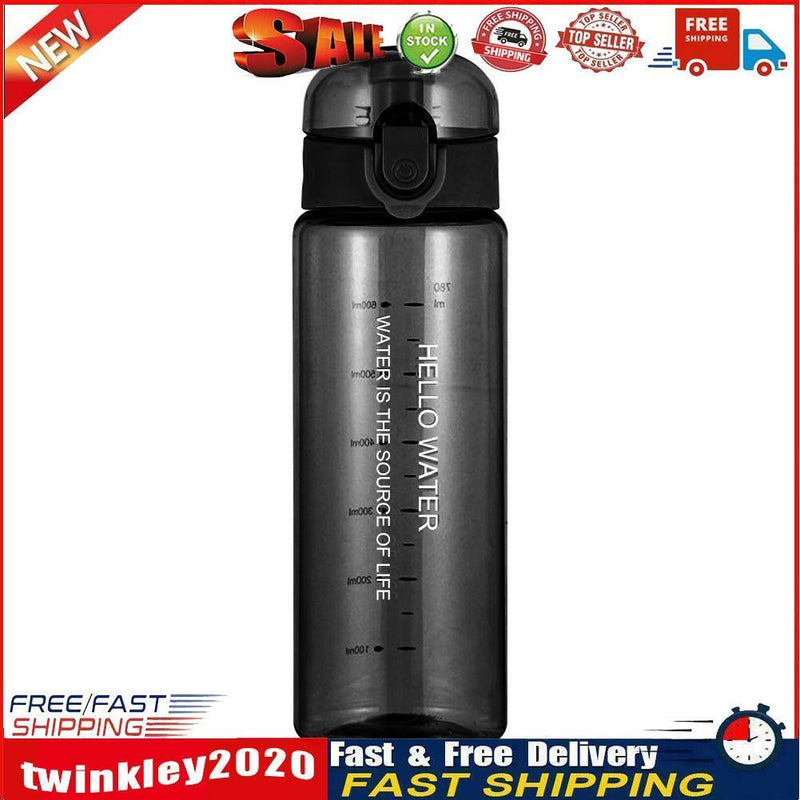 780ml Water Bottle for Drinking Portable Sport Cup Kitchen Tools (Black) Newly