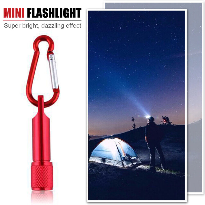 Mini LED Keychain Flashlight Aluminum Super Bright Torch Lamp Light w/ Buckle