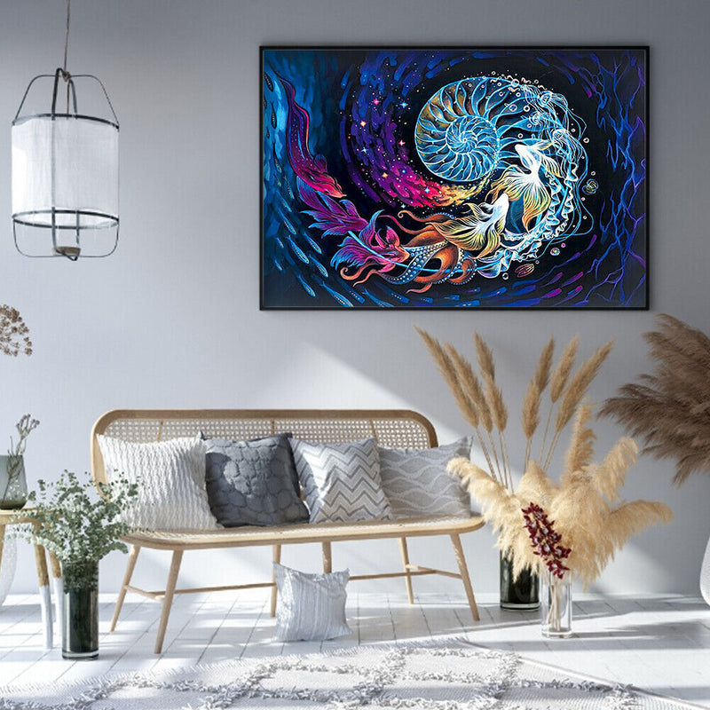 5D DIY Shoal of fish Special Shape Diamond Painting Rhinestone Picture