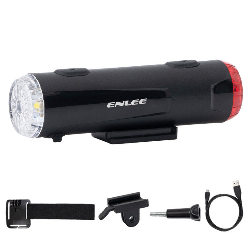 ENLEE bicycle helmet light USB MTB folding bike waterproof front taillights
