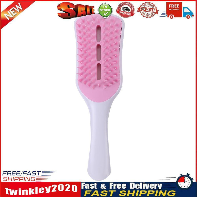 Anti-static Comb Hollow-out Massage Hair Brush Hairdressing Tool (White) Newly