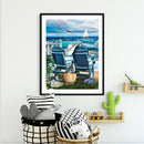 11CT Printed Full Cross Stitch DIY Sea Chair Hand Painting Room Decor 40x50cm