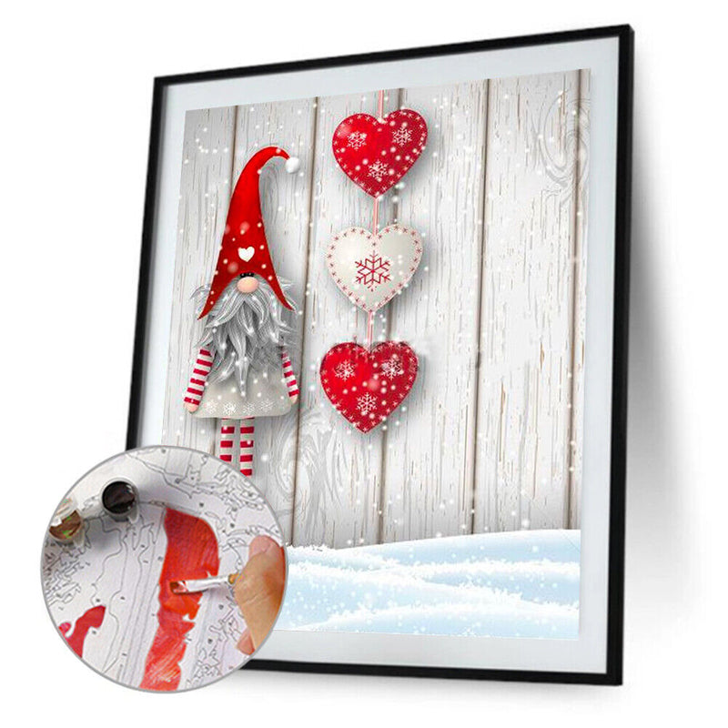 Gnome Gift Oil Paint By Numbers Kits Canvas Drawing DIY Coloring Christmas Gifts