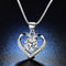 Wedding Crystal Pendant Necklace Eternal Love Heart Cubic Zirconia Neck Chain