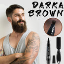 Four Prong Beard Filler Pencil Waterproof Moustache Coloring Pen (Black) Newly