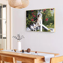 Frameless Oil Painting Picture By Number Cats On the Railing Hand Painted Craft